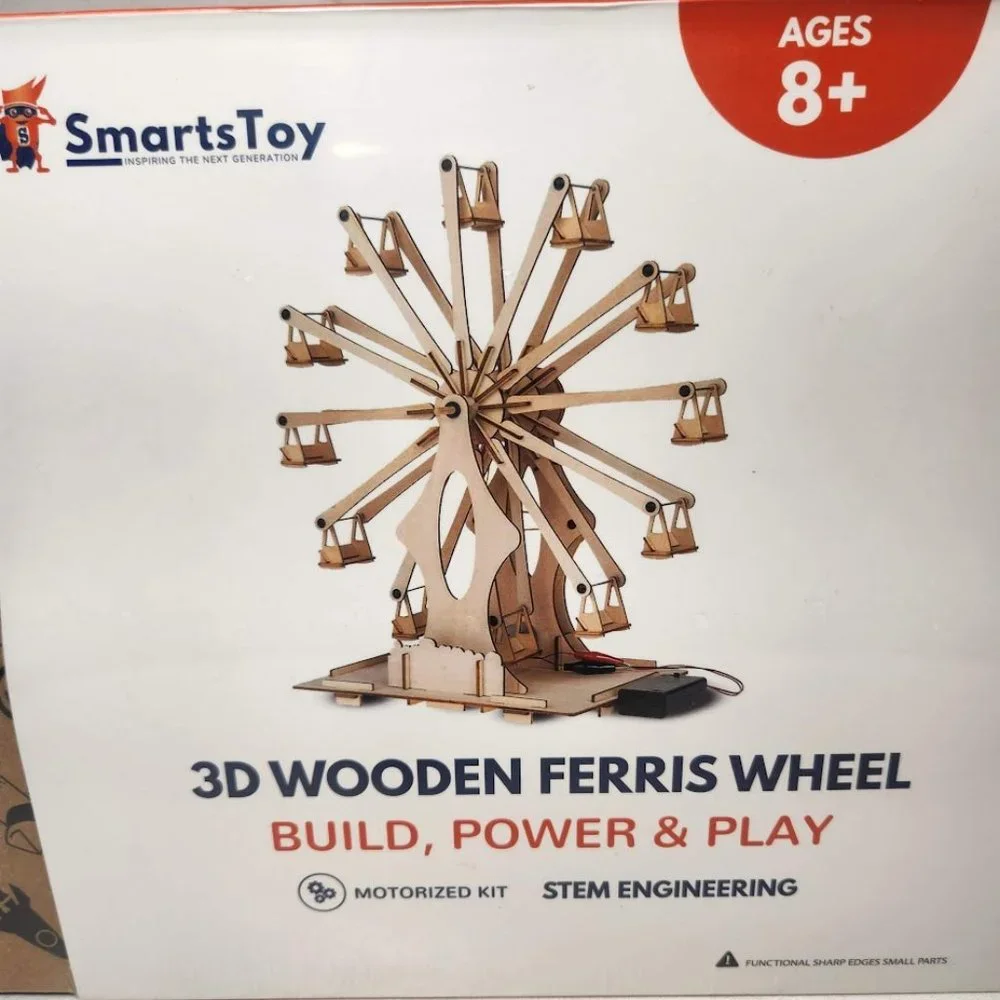 Wooden Ferris Wheel DIY 3D Puzzle Craft Kit STEM PROJECT Construction TOy set